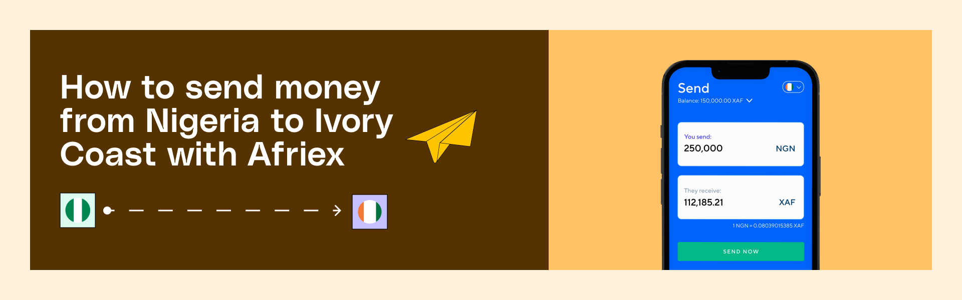 How to Send Money from Nigeria to Ivory Coast Afriex